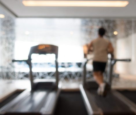 Abstract blur fitness and gym room interior Abstract blur fitness and gym room interior with sport equipment for background